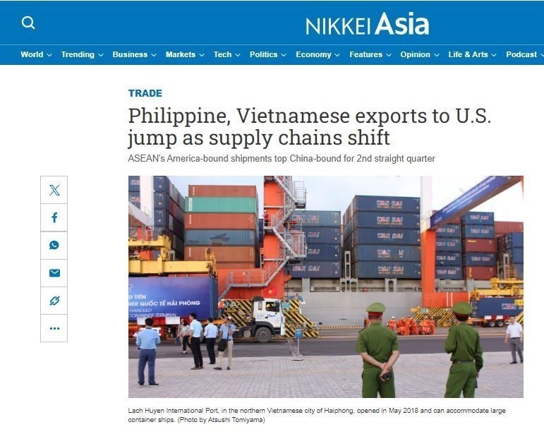 Trang nikkei.com nêu lý do xuất khẩu của Việt Nam sang Mỹ tăng.