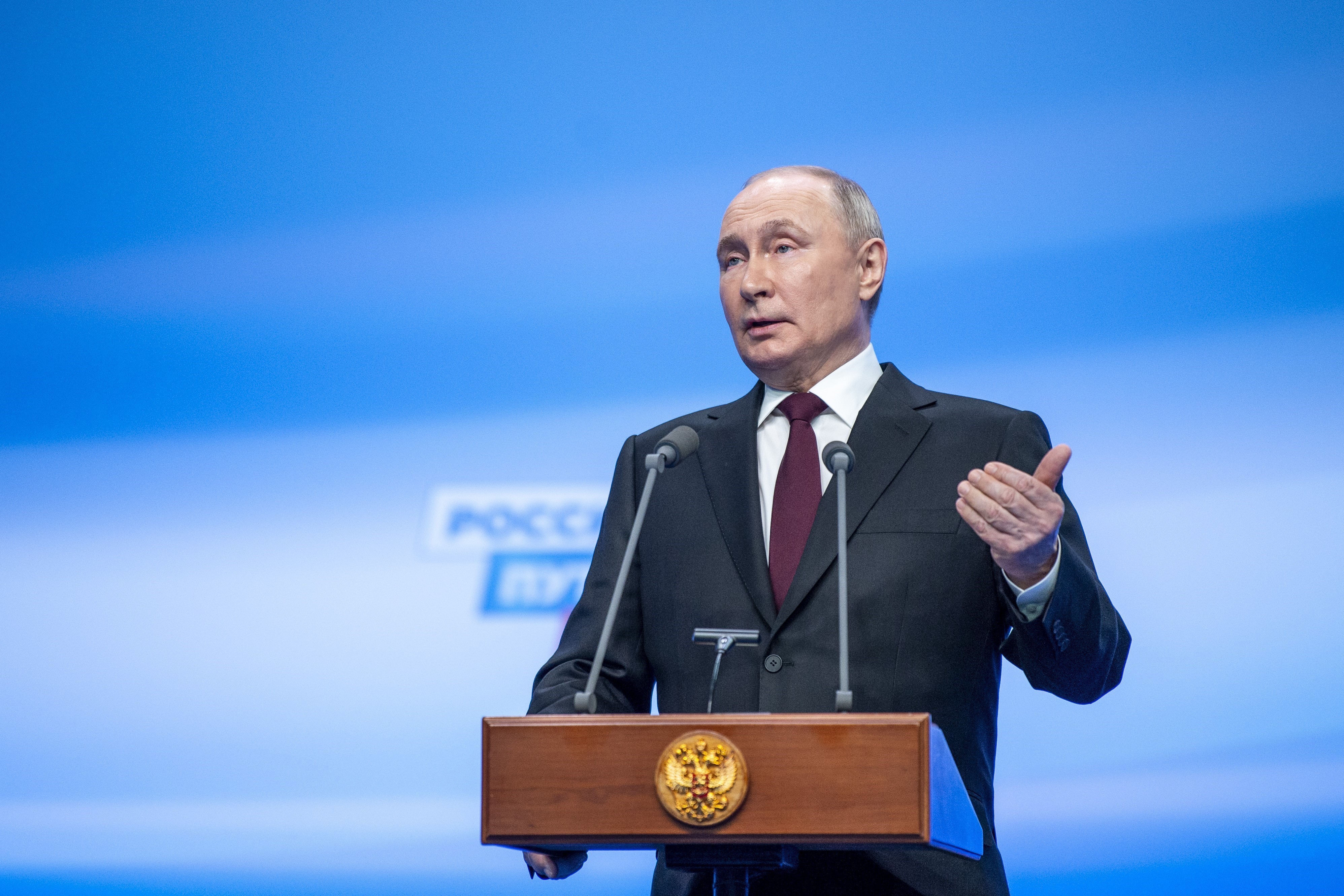 Tổng thống Nga Vladimir Putin phát biểu tại thủ đô Moskva. Ảnh: THX/TTXVN