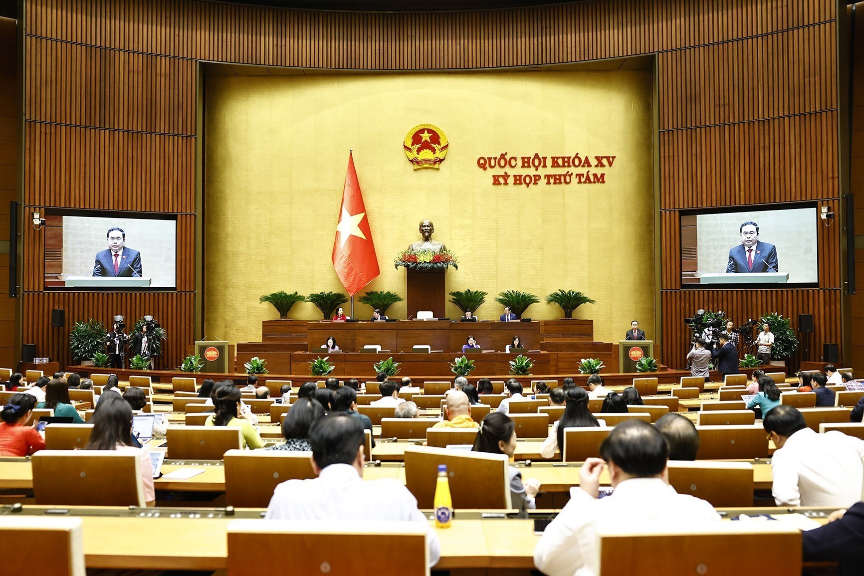 Chủ tịch Quốc hội Trần Thanh Mẫn phát biểu mở đầu phiên chất vấn. Ảnh: TTXVN