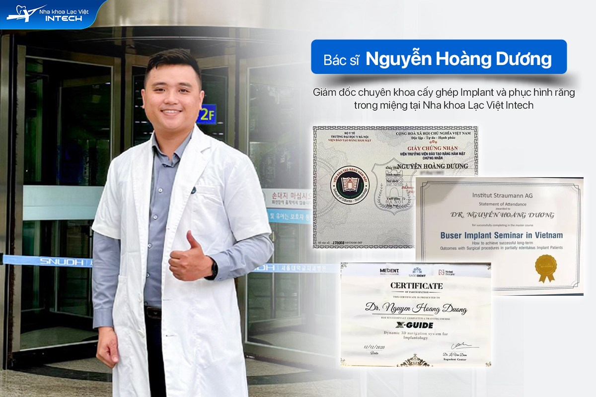 Bác sĩ Nguyễn Hoàng Dương sở hữu nhiều chứng chỉ tốt nghiệp của các chương trình đào tạo chuyên sâu về Implant.
