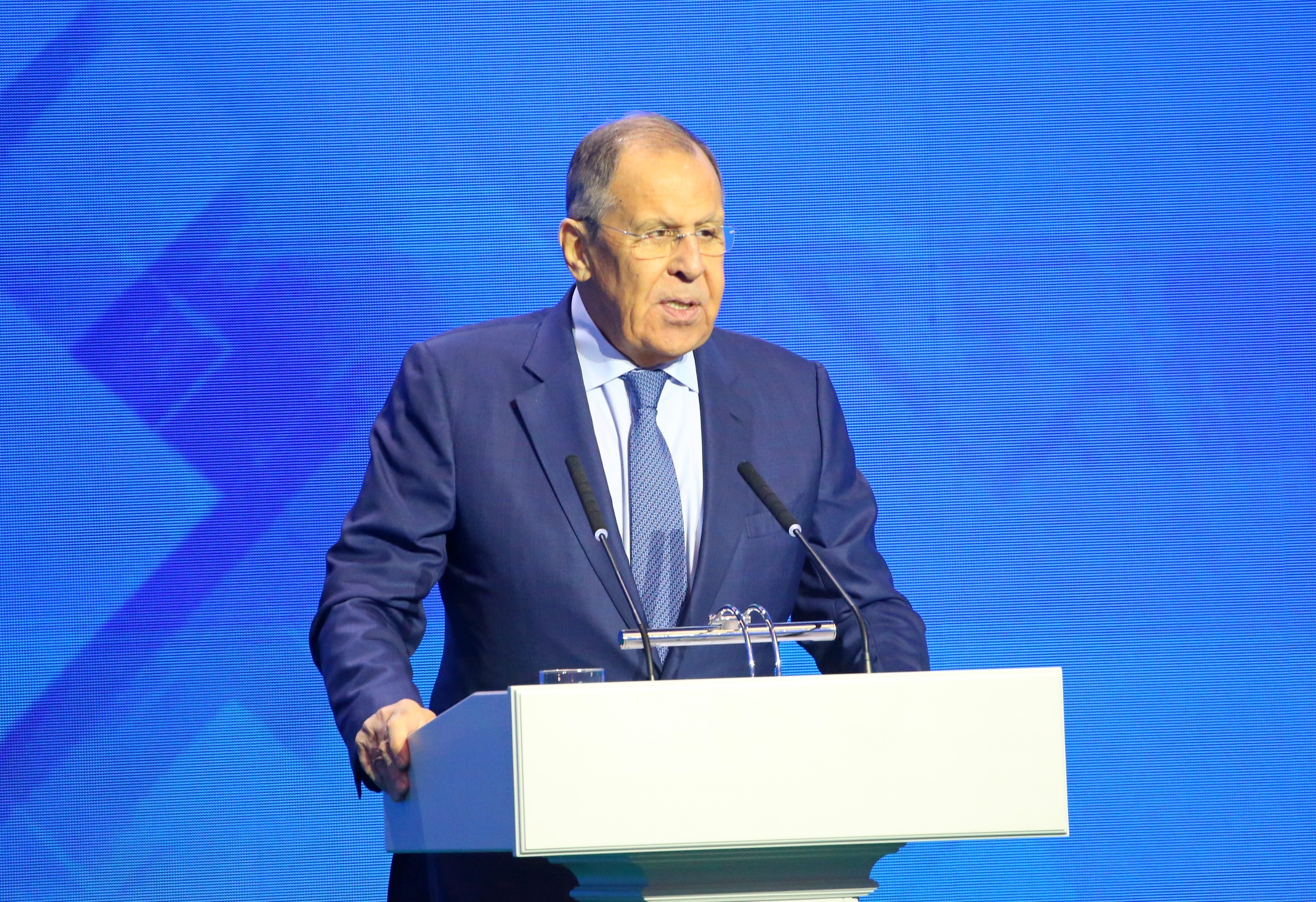 Ngoại trưởng Nga Sergei Lavrov phát biểu tại một sự kiện ở Belarus vào tháng 10/2024.