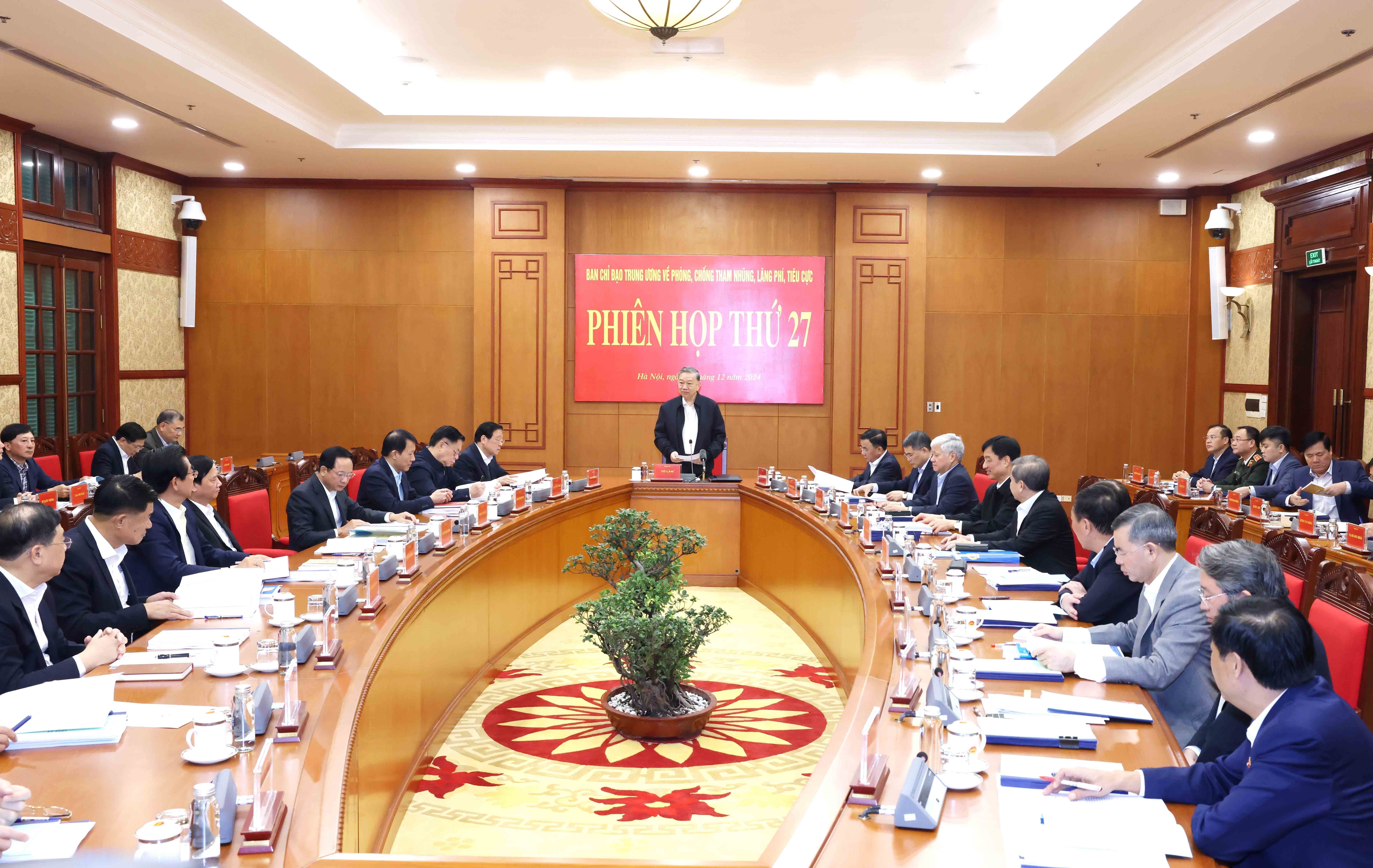 Phiên họp thứ 27 của Ban Chỉ đạo Trung ương về phòng, chống tham nhũng, lãng phí, tiêu cực.