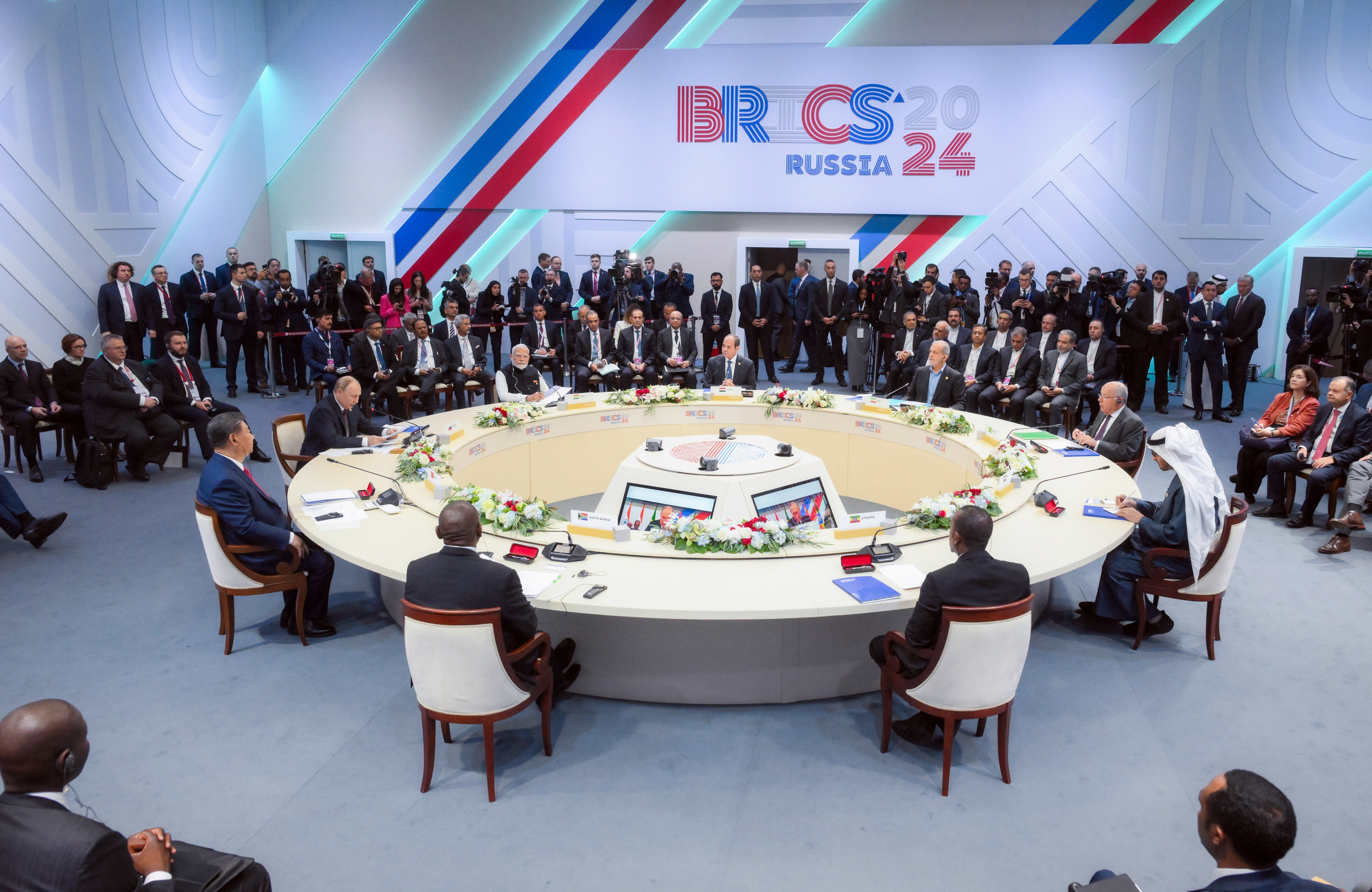 Lãnh đạo các quốc gia thành viên nhóm BRICS tại Hội nghị thượng đỉnh ở Kazan, Nga tháng 10/2024. Ảnh: ANI/TTXVN