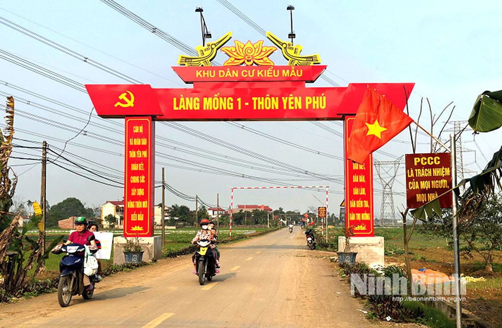 Diện mạo khang trang của khu dân cư NTM kiểu mẫu thôn Yên Phú, xã Yên Quang.