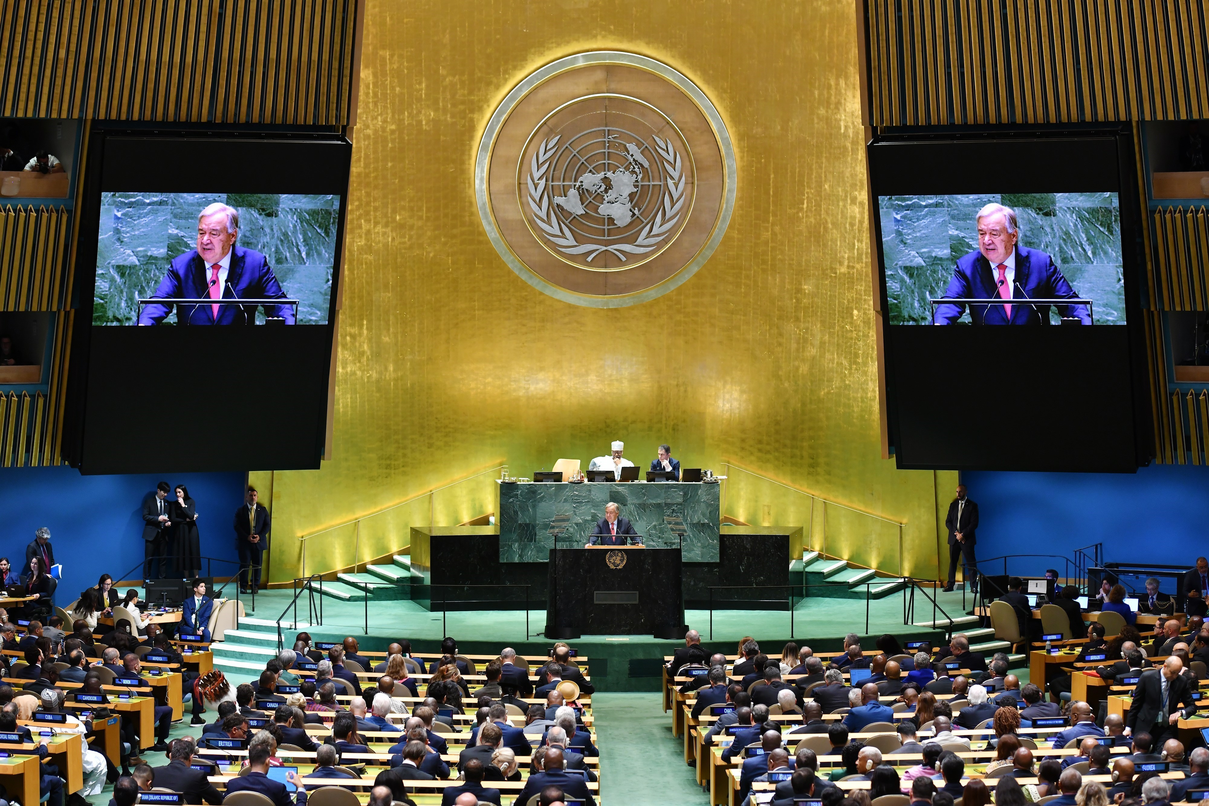 Tổng Thư ký LHQ Antonio Guterres phát biểu tại Khóa họp 79 Đại hội đồng LHQ ở New York, Mỹ ngày 24/9/2024. Ảnh tư liệu: THX/TTXVN