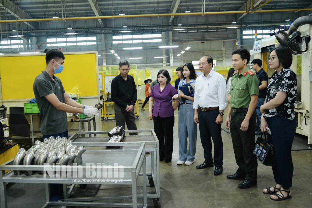 Đoàn kiểm tra tình hình thực tế tại Công Ty TNHH SJG Sejung Việt Nam.