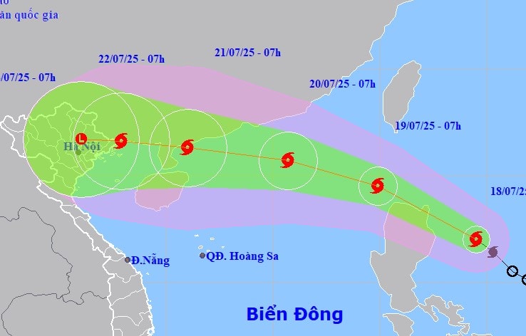 Bão Wipha hình thành, hướng vào Biển Đông và tiếp tục mạnh thêm.