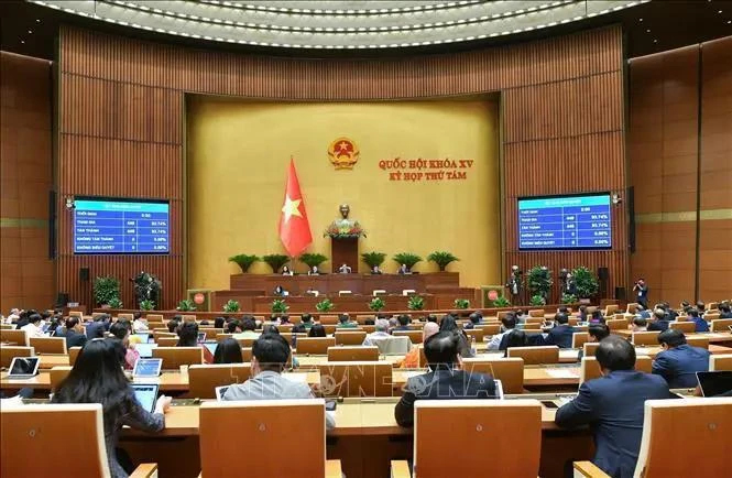 The 15th National Assembly (NA) adopts the Law on People's Air Defence on November 27. (Photo: VNA)
