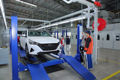 Production in Hyundai Thanh Cong automobile manufacturing and assembly plant.