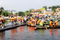 Visitors at Tam Coc -Bich Dong tourist site.
