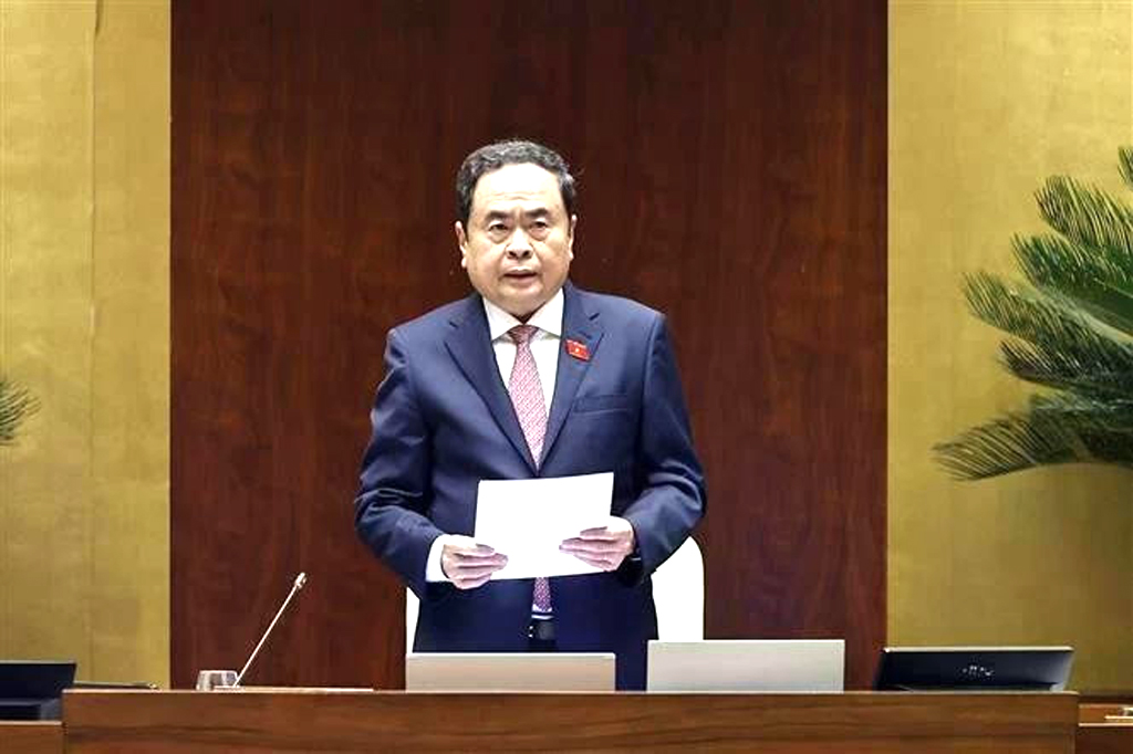 NA Chairman Tran Thanh Man speaks at the session. (Photo: VNA)
