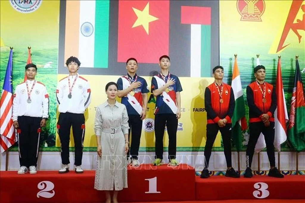Vietnam claims first place overall at the 2025 Asian Muay Thai Championships. (Photo: VNA)
