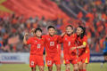 Members of the Vietnamese women's national football team (Photo: VNA)