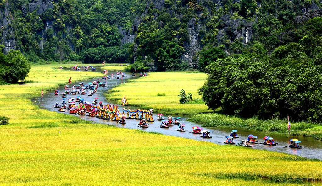 Festival on Ngo Dong river, Tam Coc.