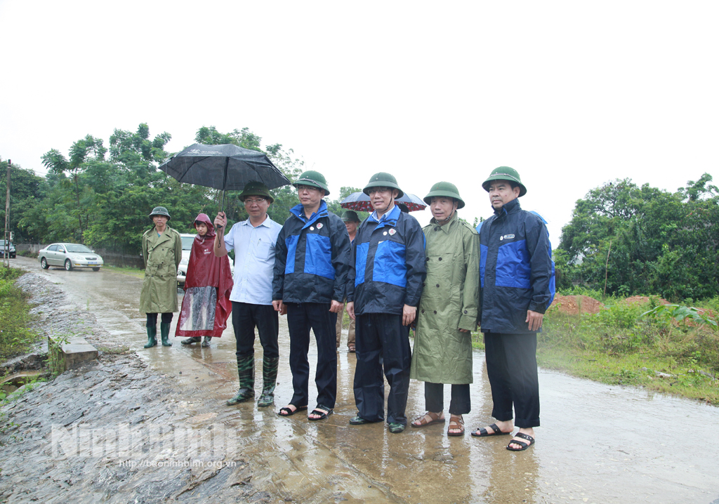 The delegation inspect perfomance of Dap Troi reservoir.