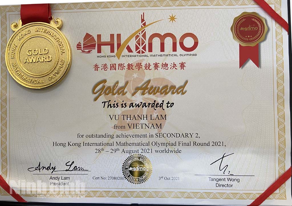 Ninh Binhs students win medals at 2021 Hong Kong International Mathematical Olympiad