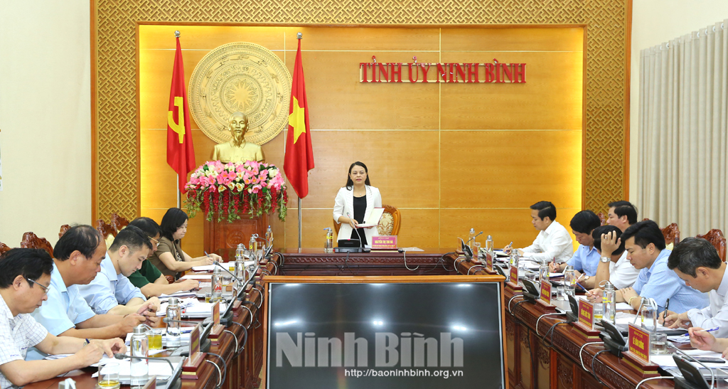 Secretary of the provincial Party Committee Nguyen Thi Thu Ha chaired the meeting.
