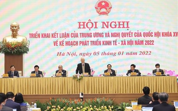 Party General Secretary Nguyen Phu Trong speaks at the conference (Photo: VNA)