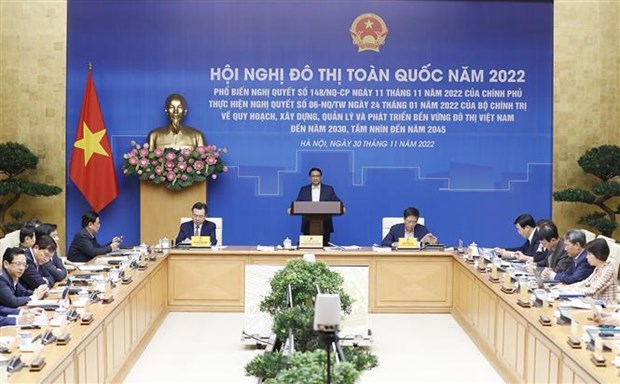 Prime Minister Pham Minh Chinh chairs national urban conference 2022 (Photo: VNA)