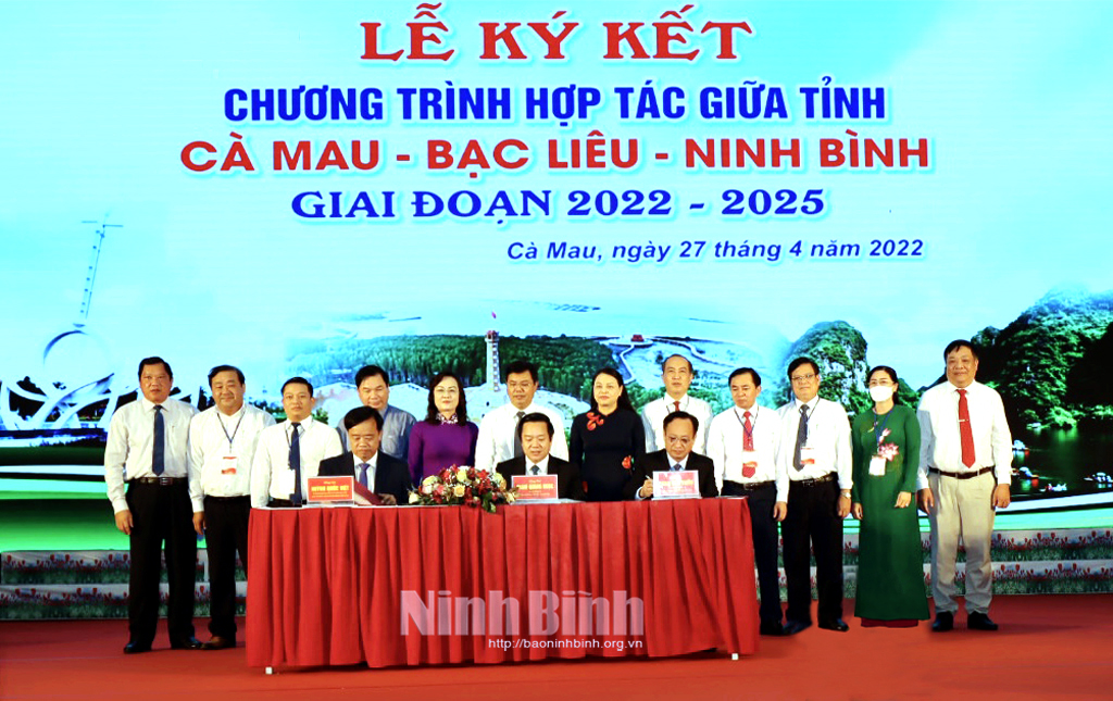 At the signing ceremony.