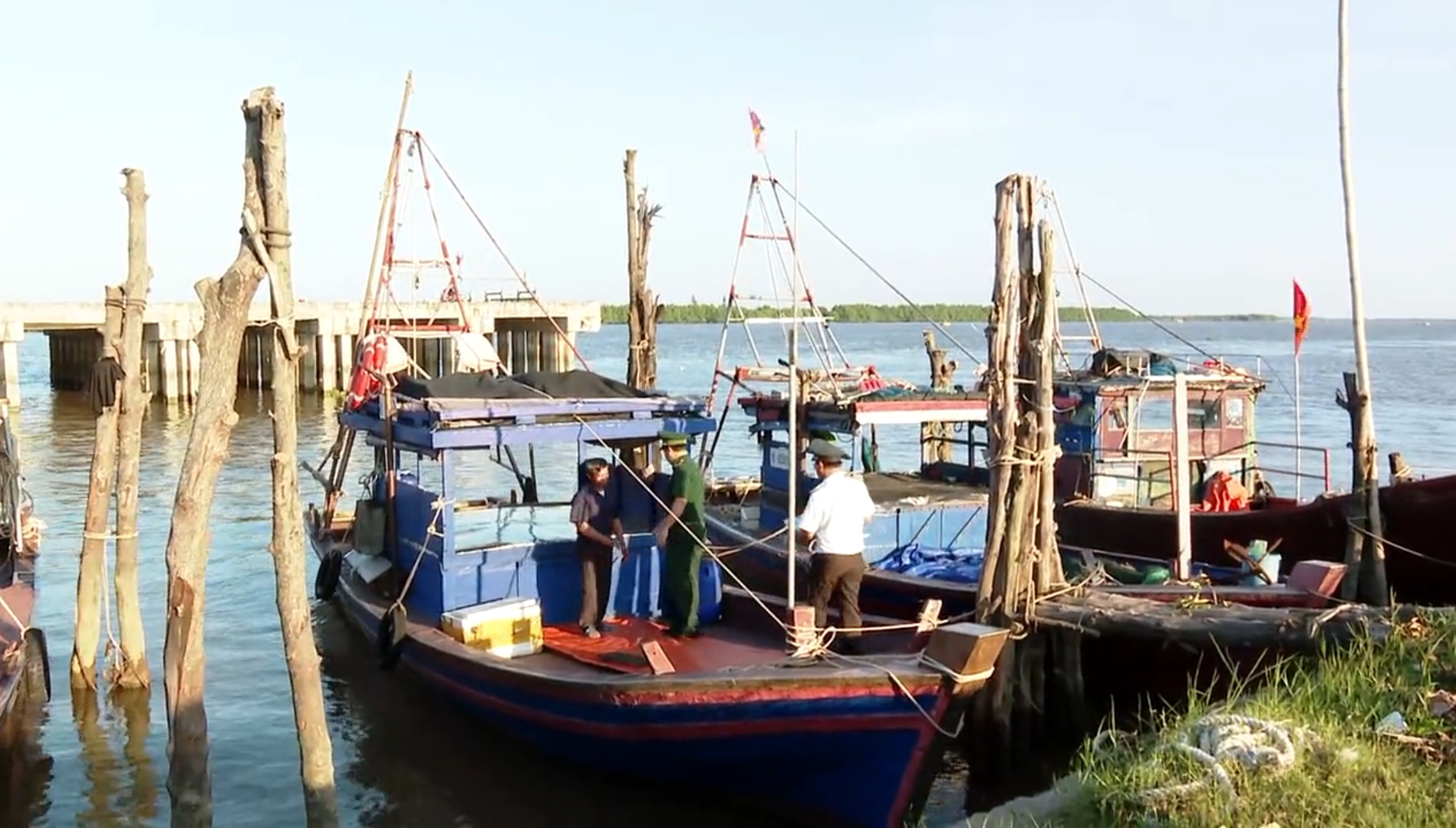 Competent agencies patrol and inspect activities of fishing vessels at sea.