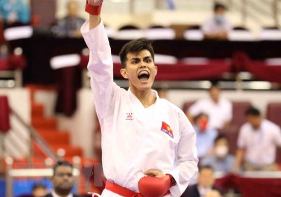 Do Thanh Nhan defeated the Republic of Korea's Baek Junhyeok 9-3 in the third-placed playoff of the men's 84kg category. (Photo: Sports Administration of Vietnam)