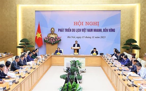 Prime Minister Pham Minh Chinh addresses the conference (Photo: VNA)