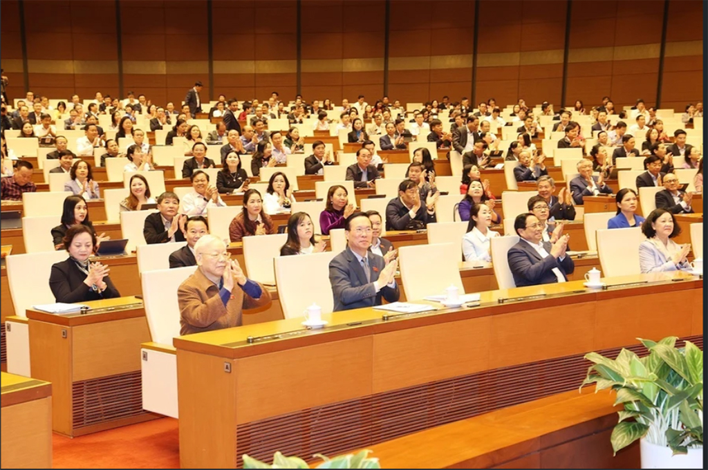 An overview of 15th National Assembly's fifth plenary session on November 20 morning (Photo: VNA)