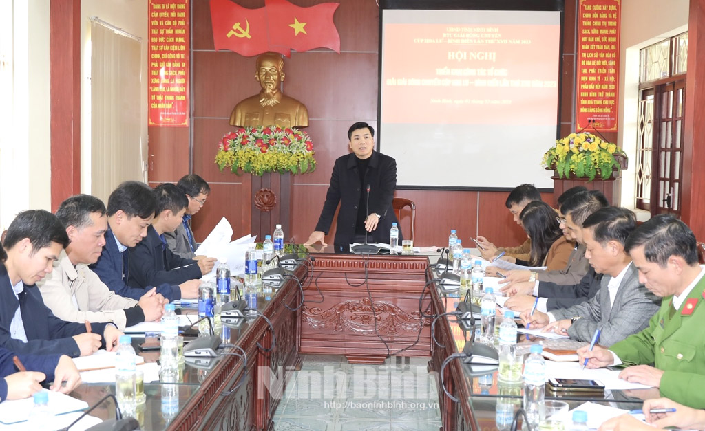 The organising board held meeting to implement tasks for preparation of Volleyball Championship Hoa Lu - Binh Dien Cup 2023.