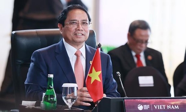 PM Pham Minh Chinh attends the dialogue between ASEAN leaders and the High-Level Task Force on the ASEAN Community's Post-2025 Vision in Labuan Bajo, Indonesia, on May 10. (Photo: VNA)