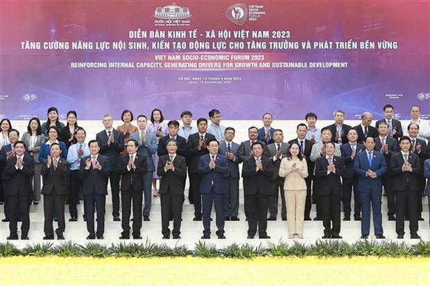 The Vietnam Socio-economic Forum 2023 opens in Hanoi on September 19. (Photo: VNA)