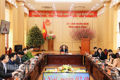 Đồng chí Phạm Quang Ngọc, Phó Bí thư Tỉnh ủy, Chủ tịch UBND tỉnh chủ trì hội nghị tại điểm cầu Ninh Bình.